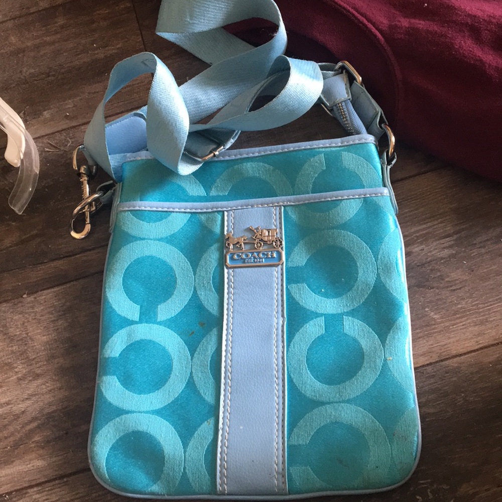 blue coach purse